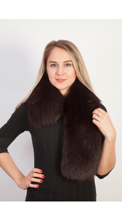 Fox fur scarf-collar (extra dark brown color)